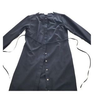 Black shirt dress with tie